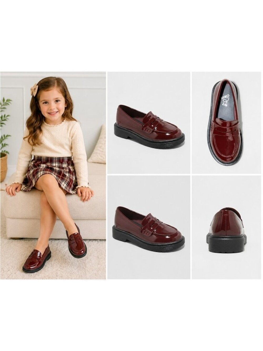 Art Class Girls Celia Patent Platform Loafers Burgundy Slip-On Dress Shoes 2